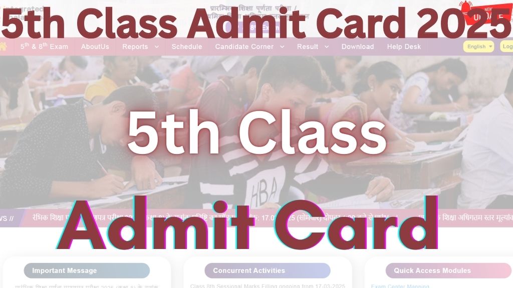 5th Board Admit Card 2025
