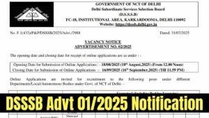 DSSSB Advt. 2/2025 Notification