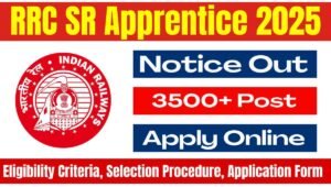 RRC SR Railway Apprentice Recruitment 2025